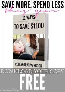 Saving money doesn't have to be difficult or time consuming. This free eBook will help you figure out 11 Ways to Save $1,100 or more this year!