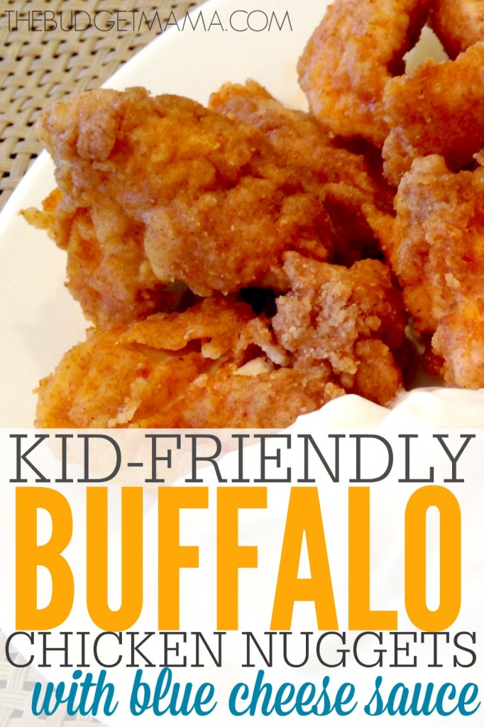 This kid-friendly oven baked buffalo chicken nuggets is easy, delicious, clean eating, and the blue cheese sauce makes it even better! 