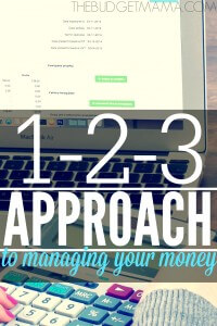 This 1-2-3 approach will help you with managing your money in order to make this whole money management and budgeting process easier.