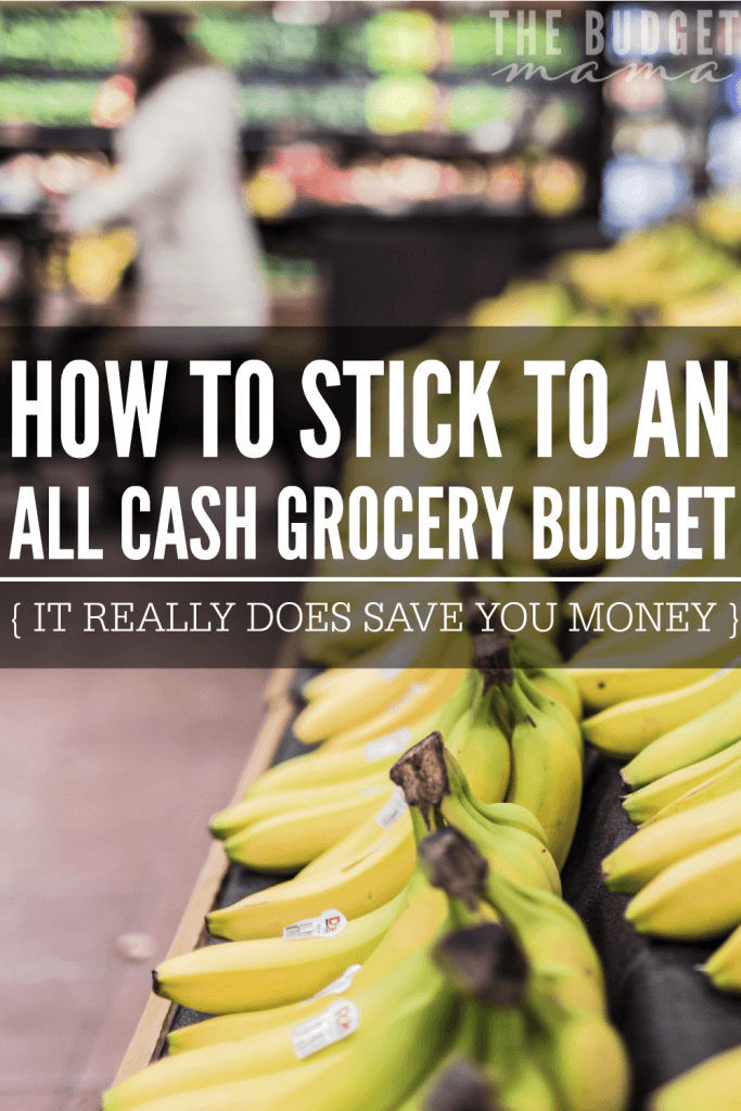 How to stick to an all cash grocery budget - it's not easy only spending cash at the grocery store, but it's an amazing way to get your family's budget under control. This post makes figuring out how to stick to your all cash grocery budget easier and doable. 