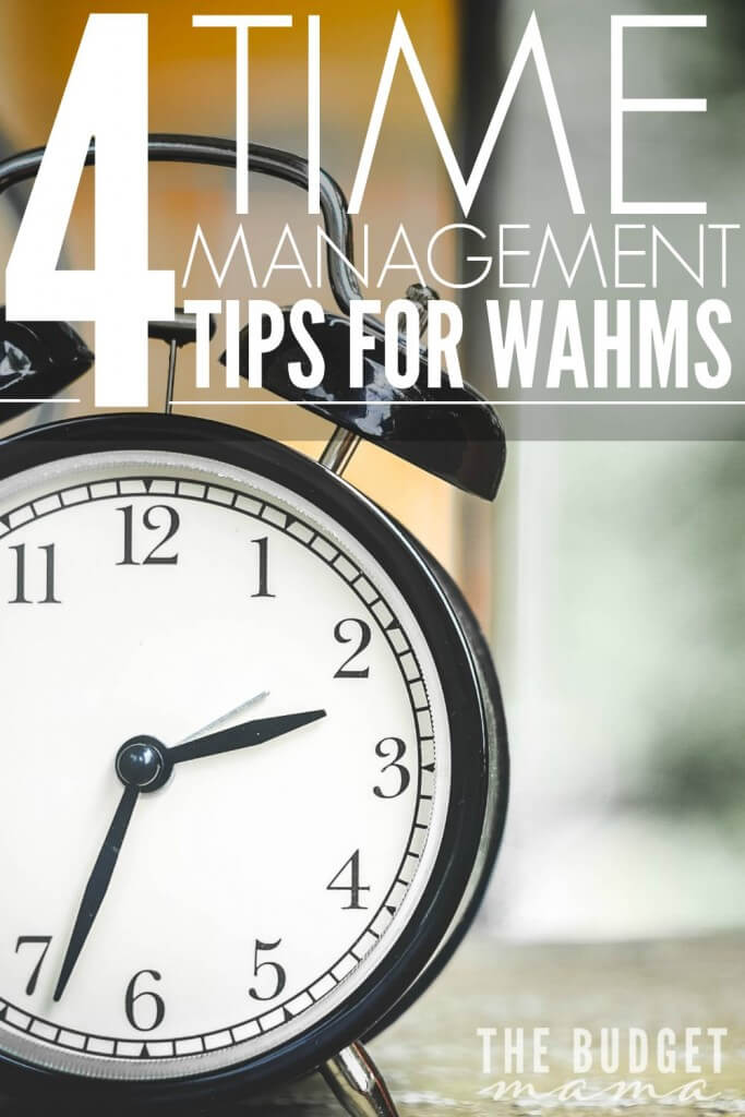 These four time management tips for work at home moms will help you keep yourself sane all while maintaining your business and home...while chasing wild kids. 
