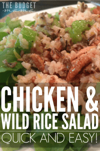 This delicious Chicken and Wild Rice Salad recipe is part of a healthy, clean eating diet and is super quick and easy to make! Make this for dinner and then use the leftovers to make a delicious wrap to take for lunch the next day!
