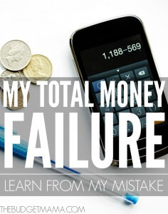 This is where I share my family's real life on a budget and I couldn't do that if I didn't share how we sometimes fail with money. This money failure hasn't been fun, but hopefully you can learn from our mistake.