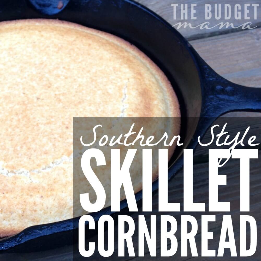 This Southern style skillet cornbread is the perfect compliment to BBQ, chili, and stews. It's super easy to make and uses no buttermilk.