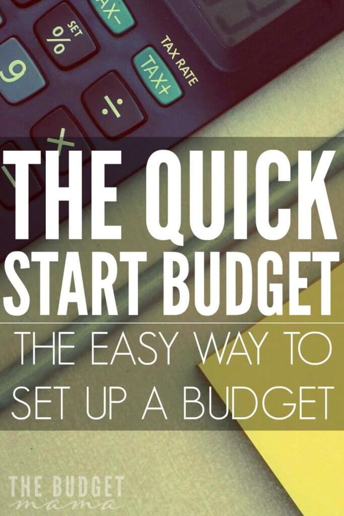 This quick start budget will make setting up a budget super easy especially if you've never set one up before. It's also perfect for the budgeting impaired. :)