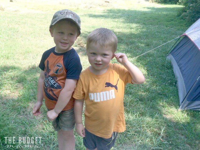 Conner and Collin Camping