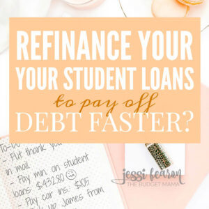 Is refinancing your student loans a good idea? Would it help you pay off your debt faster? In some cases, yes! Refinancing your student loans can actually help you pay off the debt so much faster!