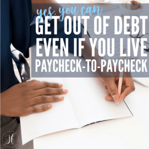 YES! You can get out of debt while living paycheck to paycheck. I know it seems impossible, but it's not. In fact, with less debt, you'll have more room in your budget for what really matters.