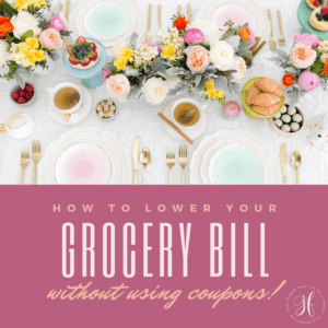 How to lower your grocery bill WITHOUT using coupons! As a mom of 3, I know how quickly the food bill can rise. These are just a few of the things we've done to lower our grocery bill without using coupons!
