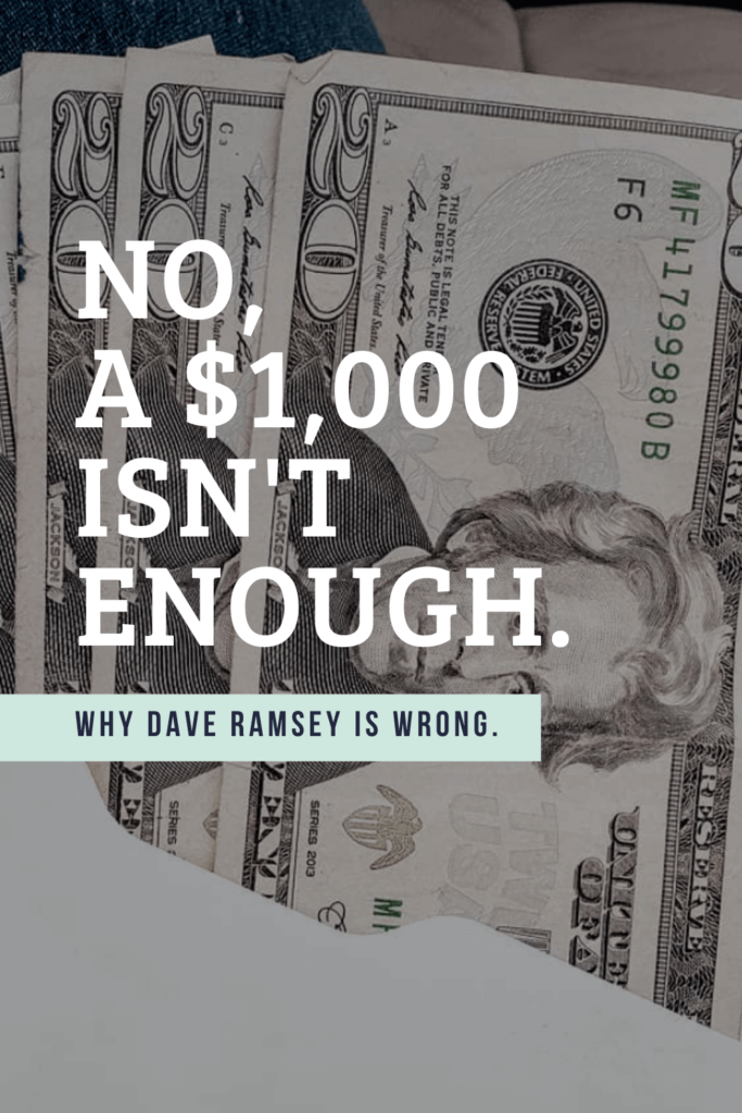 Dave Ramsey is wrong on having only a $1,000 Starter Emergency Fund. This is how to build a Starter Emergency Fund that will actually help protect your family.