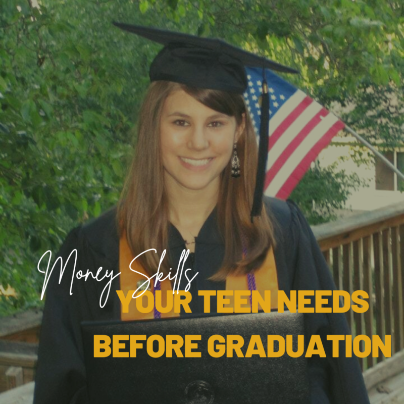 10 Money Skills Teens Need before they graduate! Don't let your teen struggle to "adult". Let's teach them these basic money skills.