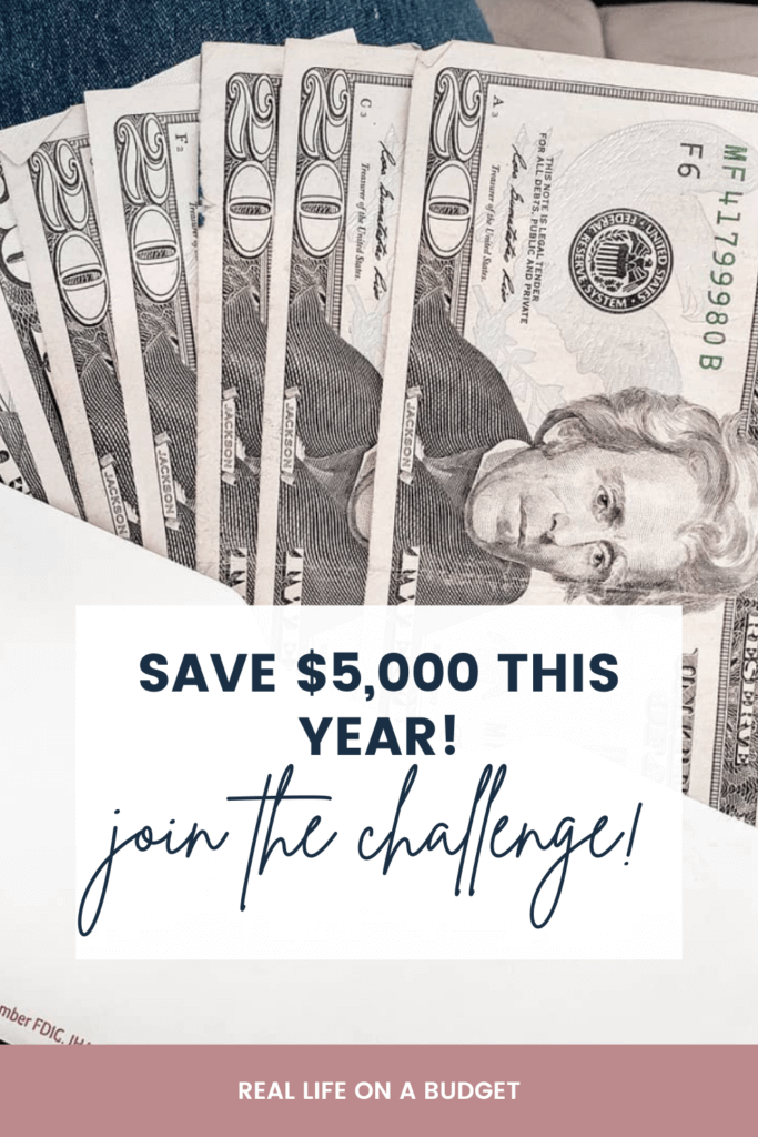 I know saving money can be hard but let's save $5,000 this year! Yes, it's totally possible! Join the challenge today! 