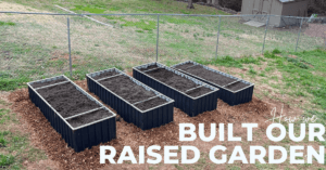 We built a raised garden for our 2023 "frugal" garden. Our total costs for our new garden and how we built it!